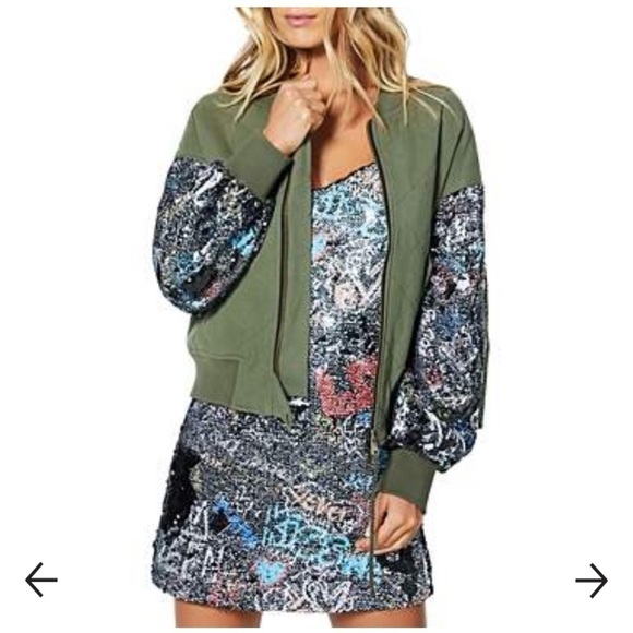 Ramy Brook Jackets & Blazers - Ramy Brook Mickie Graffiti Sequin Bomber Jacket